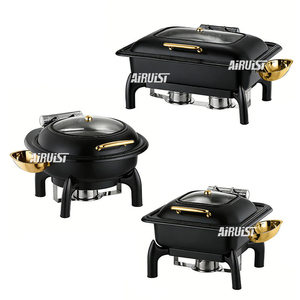 <span class=keywords><strong>Olla</strong></span> Eléctrica para Buffet AIRUISI de 6L y 9L, Negra y Dorada, Equipo Hidráulico para Catering, Recipiente para Calentar Comida de Acero <span class=keywords><strong>Inoxidable</strong></span> - Product Image 2