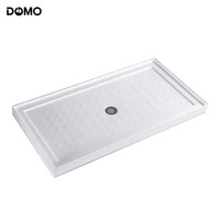 Receveur de douche carré en acrylique pur au design moderne, avec base en surface solide, pour hôtels et salles de bain contemporaines