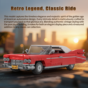 MOC 10016 Classica Berlina Decappottabile Americana <span class=keywords><strong>DeVille</strong></span>, Blocchi da Costruzione, Modello MOC, Kit di Mattoncini per Auto d'Epoca, Giocattolo Puzzle Fai-da-Te, Regalo - Product Image 3