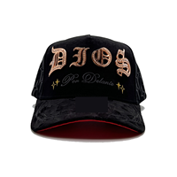 Casquettes de baseball structurées à 5 panneaux G5 Barbas en stock 2026, brodées, avec boîte, style A-Frame, couleur or