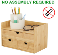 Organisateur de bureau rectangulaire en bambou laqué, mini tiroir de bureau, boîte de rangement de table, organisation moderne, luxe, écologique