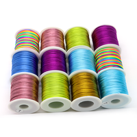 Cuerda de 1mm para DIY con borlas y cuentas, cuerda de nailon para nudos chinos, cuerda de cola de rata, pulsera, cordón de seda trenzado, hilo de jade para diseño de chanclas