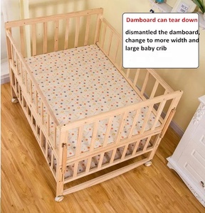 Lit bébé double <span class=keywords><strong>en</strong></span> <span class=keywords><strong>bois</strong></span> personnalisable avec logo, convertible <span class=keywords><strong>en</strong></span> lit d'appoint, mode balancelle, hauteur réglable - Product Image 5