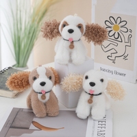 Porte-clés chien en peluche mignon avec collier, jouet en peluche, poupée chiot, porte-clés chien en peluche, peluches, porte-clés caniche