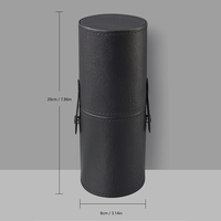 Grand porte-gobelets vide en cuir PU, étui pour pinceaux de maquillage, tube cylindrique pour cosmétiques, seau de rangement pour pinceaux, pot organisateur JM503311 OEM