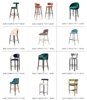 Chaise de bar Runwood, style nordique, mobilier de comptoir, métal, velours, cuir, base dorée, tabouret de cuisine moderne de luxe, chaises de bar pour bar