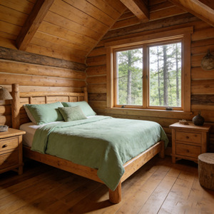 Maison en bois préfabriquée <span class=keywords><strong>de</strong></span> 85 m² en rondins massifs, 2 chambres, grand balcon enroulant, villa <span class=keywords><strong>de</strong></span> vacances en forêt, plan <span class=keywords><strong>de</strong></span> l'étage - Product Image 2