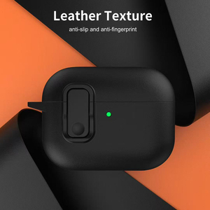 Custodia Protettiva in Pelle con Chiusura per <span class=keywords><strong>Airpods</strong></span> Pro 3 2, <span class=keywords><strong>Cover</strong></span> Antiurto per <span class=keywords><strong>Airpods</strong></span> 4 3 2 con Texture in Pelle e Chiusura a Lucchetto - Product Image 4