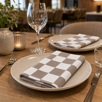 Serviettes réutilisables faites à la main en coton 100% teint en fil à carreaux, 20x20 pouces, 215 GSM, lavables, pour restaurants, hôtels, personnalisables OEM