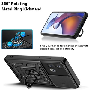 Étui rigide de luxe avec support pour bague et cache-caméra coulissant pour Motorola Edge 50 <span class=keywords><strong>Pro</strong></span> G62 G85 <span class=keywords><strong>Edge30</strong></span> G32 - Product Image 4