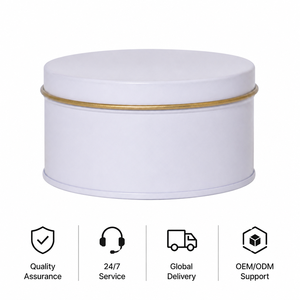 Custom Logo Empty <strong>Tin</strong> Cans Cookies Packaging Metal Box Seamless Lids Food Storage Round Metal <strong>Tins</strong> Box Snack Candy <strong>Tins</strong> - Product Image 1