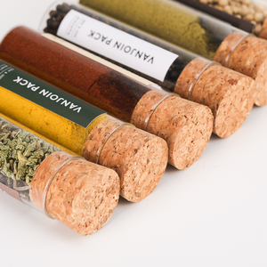 Expédition rapide 50ml Flacons en verre résistant à la chaleur Tube de qualité alimentaire clair bonbons épices herbes bouteilles avec bouchons en liège - Product Image 6
