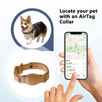 Accessoires pour animaux de compagnie, collier pour chien Airtag, collier en cuir réglable pour chien, traceur GPS, collier pour chat Airtag