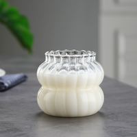 Кружка для кофе ручной работы из высококачественного боросиликатного стекла с полосатым узором, бамбуковой крышкой и стеклянной трубочкой, без BPA, экологичная и стильная.