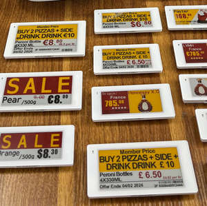Étiquettes de prix RFID ESL numériques Wifi E-Ink de 2,13'', 2,6'' et 2,9 pouces, étiquettes électroniques de rayon E-Ink ESL pour les supermarchés et les magasins - Product Image 1