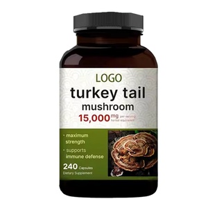 Capsules de champignons Turkey Tail biologiques et véganes en marque privée pour soutenir le système immunitaire et améliorer les fonctions cognitives - Product Image 1