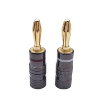 Câble personnalisé HIFI Fiche banane laiton plaqué or BFA 4mm Fiche haut-parleur mâle avec coque métallique