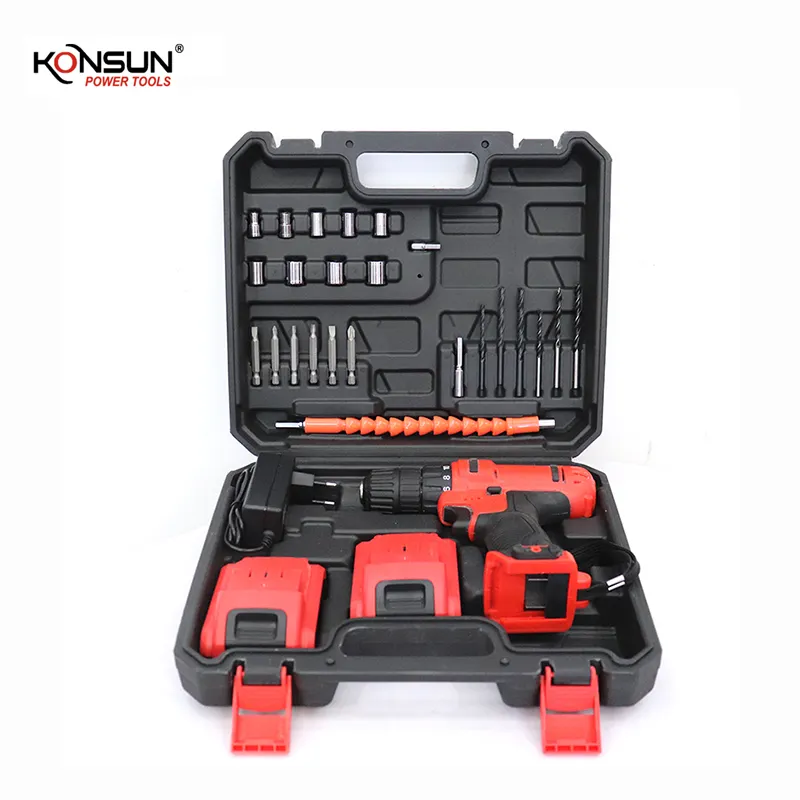 KONSUN OEM 28pcs 21V sem fio elétrico broca tool set kit combo com pacote BMC