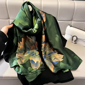 Luxury New Printed Silk Scarves Shawls Women Pattern Silk Scarf Hijab Scarf For Muslim Ladies