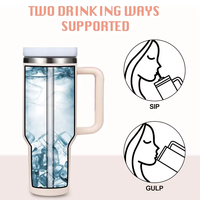 Gobelet isotherme en acier inoxydable à double paroi avec logo personnalisé, 20 oz, 30 oz, 40 oz, tasse à café de voyage, gobelet avec poignée