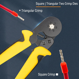 Pince à sertir de type tuyau XIAOHONG XH-001 de qualité DIY, 16 AWG, avec poignée en caoutchouc, outil électrique, finition oxyde noir, noir - Product Image 2