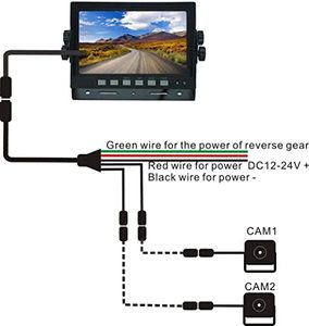 MELIA Kit de système de caméra pour camion <span class=keywords><strong>7</strong></span> pouces 1080P AHD Moniteur 12V-24V + Caméra étanche IP69K 18 IR - Product Image 6