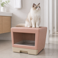 Grande litière pour chat intelligente, facile à nettoyer, écologique, fermée et pliable, en plastique PP