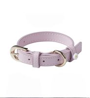 Ensemble collier et laisse de luxe en similicuir pour animaux de compagnie-écologique, décor marguerite, rembourré doux pour chiens et chats avec un look personnalisé