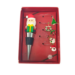 Santa Claus Wine Stoppers Set With Gift Boxes Conical Vacuum Preservation Stopper For Wine Bottles Christmas Decor - Product Image 2