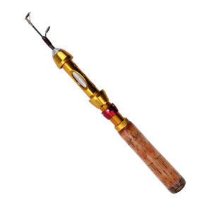 Caña de pescar de carbono con junta corta, asiento de rueda de Metal, mango de <span class=keywords><strong>madera</strong></span>, camarón, hielo - Product Image 6