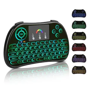 Mini 2.4Ghz Wireless Keyboard Remote Control Mini Fly Air mouse with touchpad RGB light