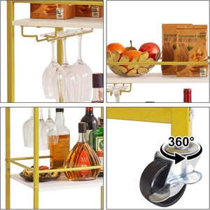 Cross-border household three-layer mobile dining <b>cart</b>, multi-functional beverage <b>storage</b>, simple and large capacity trolley - Product Image 4