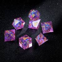 Ensemble de dés polyédriques en résine transparente à effet galaxie pour les jeux de rôle de table et les jeux de stratégie DND RPG