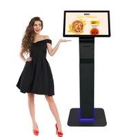 Nuevo Kiosco de Autoservicio Interactivo con Pantalla Táctil de 21.5 Pulgadas para Restaurantes, con Impresora y Escáner de Códigos QR