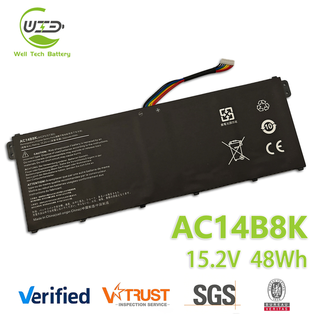 Factory Laptop Battery AC14B8K AC14B3K Compatible with Acer Aspire V13 V3-111 V3-371 E5-771G AN515-51/52 X359 B115 Notebook