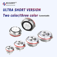Bouton Tactile Momentané Lumineux RG 12mm, Étanche IP67, Qualité Industrielle, 1NO, Type Court à Soudure