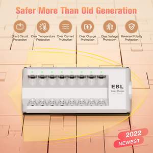 Chargeur de piles rechargeables EBL 2300mAh AA et AAA avec 8 piles longue durée - Product Image 6