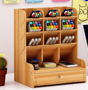 Organizador de Escritorio de Bambú con Cajón y Porta Lápices para Almacenamiento de Papelería de Oficina y Organización de Escritorio, <span class=keywords><strong>Venta</strong></span> Caliente de Fábrica - Product Image 4