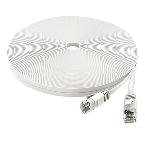 สายแพทช์คอร์ด Cat6 แบบแบน UTP ความเร็วสูง 32AWG ทองแดงแท้ สายอีเธอร์เน็ต RJ45 สีดำขาว 1ม. 2ม. 3ม. 5ม. 10ม. 15ม. 20ม. 30ม. - Product Image 4