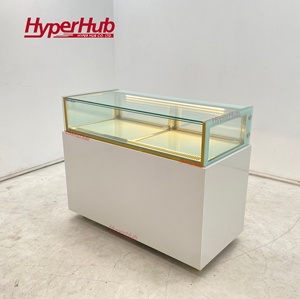 <span class=keywords><strong>Vitrine</strong></span> <span class=keywords><strong>réfrigérée</strong></span> simple niveau pour gâteaux avec tiroir de rangement, vitre anti-buée et thermostat électronique pour pâtisseries et café - Product Image 2