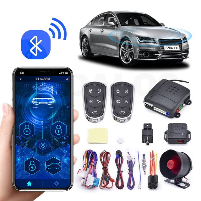 App Control BT Car Alarms Anti-Robbing Anti-Hijacking Central Door Lock Unlock Car Alarm System