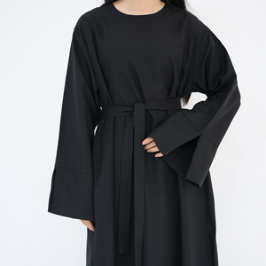 Abaya <span class=keywords><strong>islamique</strong></span> pour femmes Loriya - Robe décontractée modeste d'été avec ceinture en tissu lin et polyester, style Moyen-Orient, Abaya 2025, boutique B2B - Product Image 4