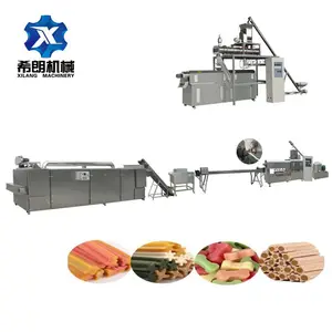 Machine de fabrication de friandises à mâcher double couleur pour chiens sandwichs gâteries pour animaux de compagnie ligne de traitement par extrudeuse à vis unique