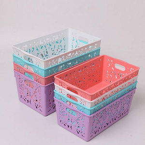 Cesta de almacenamiento de plástico multiusos para cocina y hogar <span class=keywords><strong>con</strong></span> <span class=keywords><strong>tapa</strong></span>, cesta <span class=keywords><strong>organizadora</strong></span> apilable para escritorio de oficina, contenedores de almacenamiento apilables para niños - Product Image 5