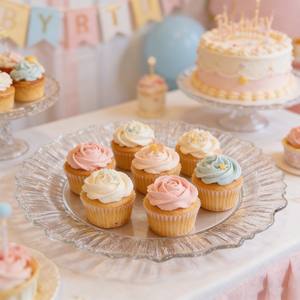 Assiettes en plastique jetables transparentes robustes, texture martelée, bord ondulé, pour mariage, restauration, banquet, vente en gros - Product Image 1