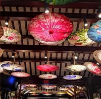 Parapluie japonais et chinois artisanal en papier huilé de soie, style romain, droit, pour décoration de plafond, logo personnalisé, soleil, danse, fête, manuel