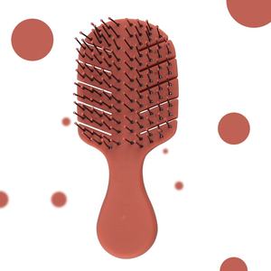 Cepillo de pelo de plástico con forma de mini hoja para niños, goma para desenredar, con pasadores de nailon - Product Image 2