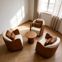 Fauteuil d'appoint moderne en cuir PU bicolore, fauteuil de salon commercial à base fixe, personnalisable pour hall d'hôtel et café