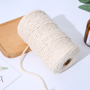 Cuerda <span class=keywords><strong>de</strong></span> macramé <span class=keywords><strong>de</strong></span> algodón <span class=keywords><strong>de</strong></span> un solo <span class=keywords><strong>hilo</strong></span>, <span class=keywords><strong>3mm</strong></span>, 4mm, 5mm, 6mm, 8mm, 12mm - Product Image 2