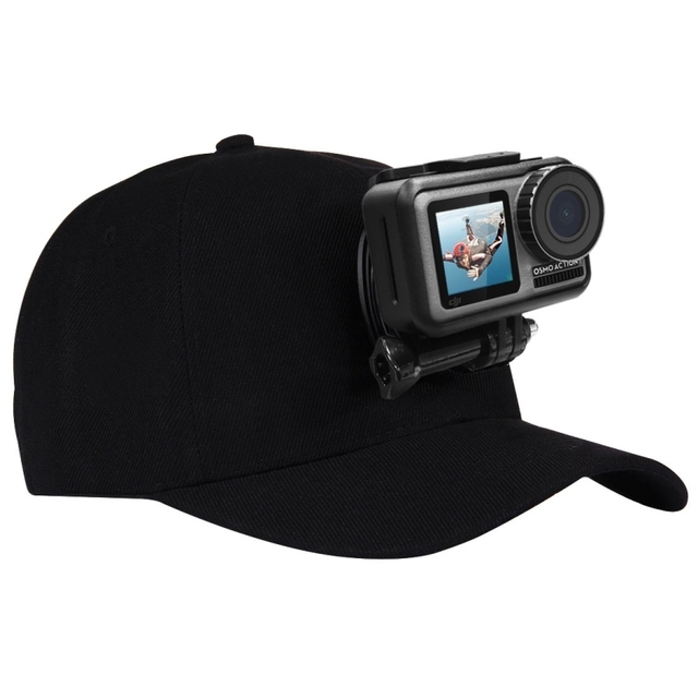 Flash Sale Black Baseball Hat With J-Hook Buckle Mount Screw for GoPro DJI OSMO Action Xiaoyi and Other Action Cameras
